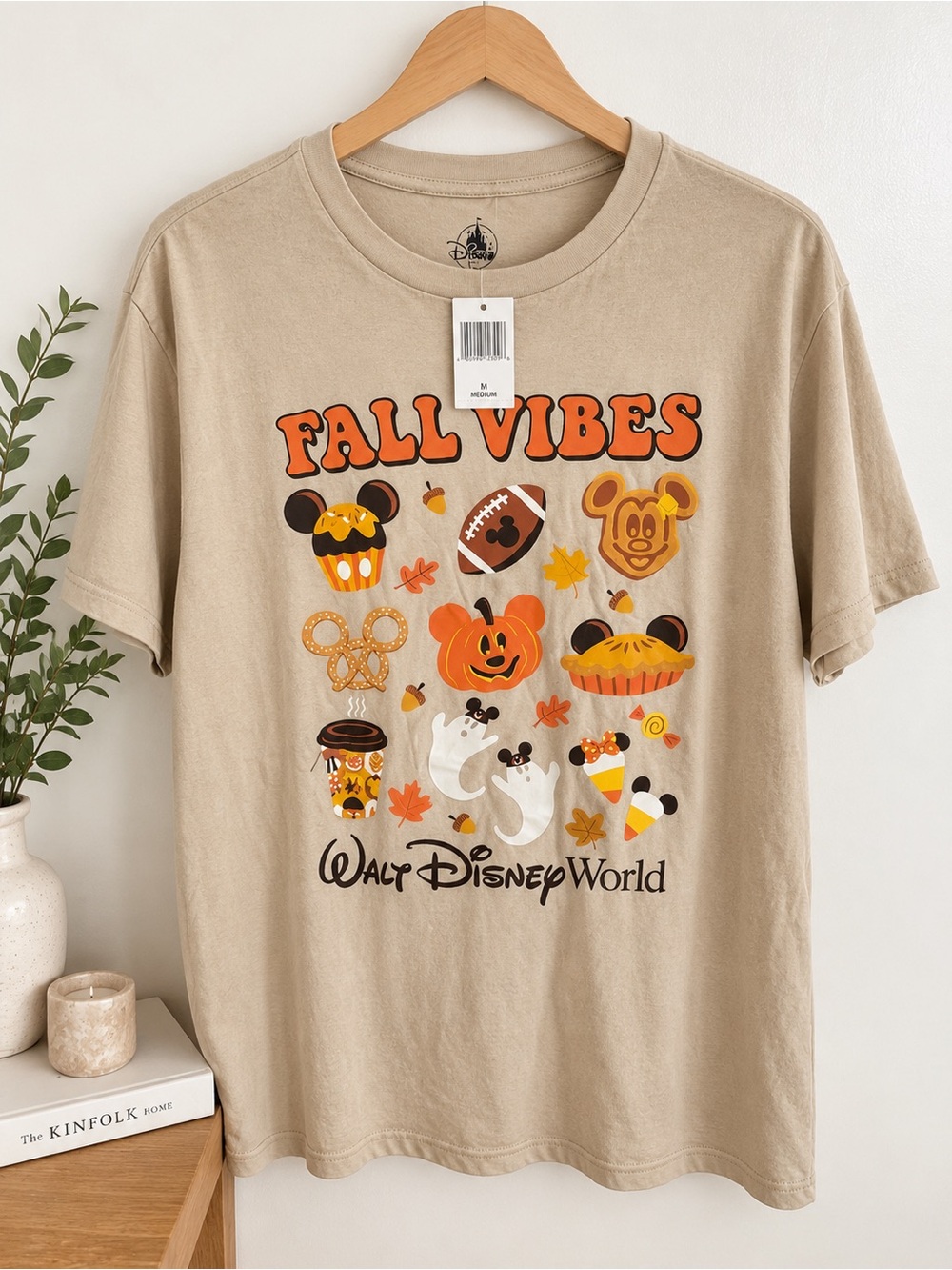 Walt Disney World Kids "Fall Vibes" Beige Graphic Tee